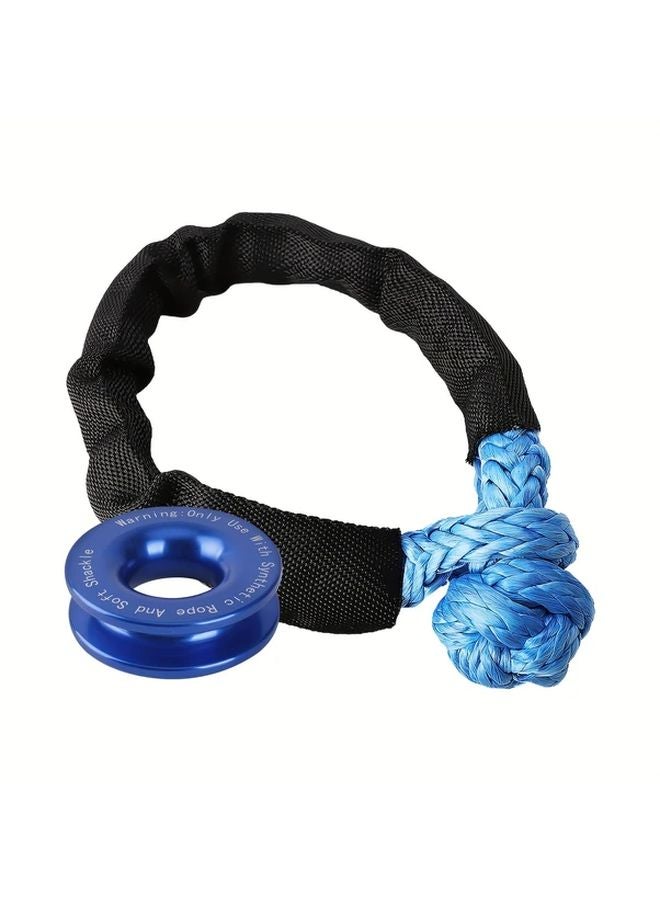 Blue Recovery Ring Snatch 41000 LBS Breaking Strength Metal Rescue Gear For Vehicles - Image 1