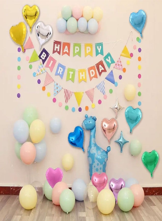 AnnoDeel 50 pcs 10 Inch Heart Foil Balloons, Multi-colored Heart Mylar Balloons Mixed Color for Wedding Birthday Baby Shower Party Decoration - Image 3