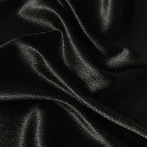 RUDONG M Satin Photography Backdrop 3.3x2.5ft - Wrinkle-Free Silky Fabric Background for Jewelry/Cosmetics/Flat Lay/Studio, Black Backdrop Cloth (100x75cm) - Image 1