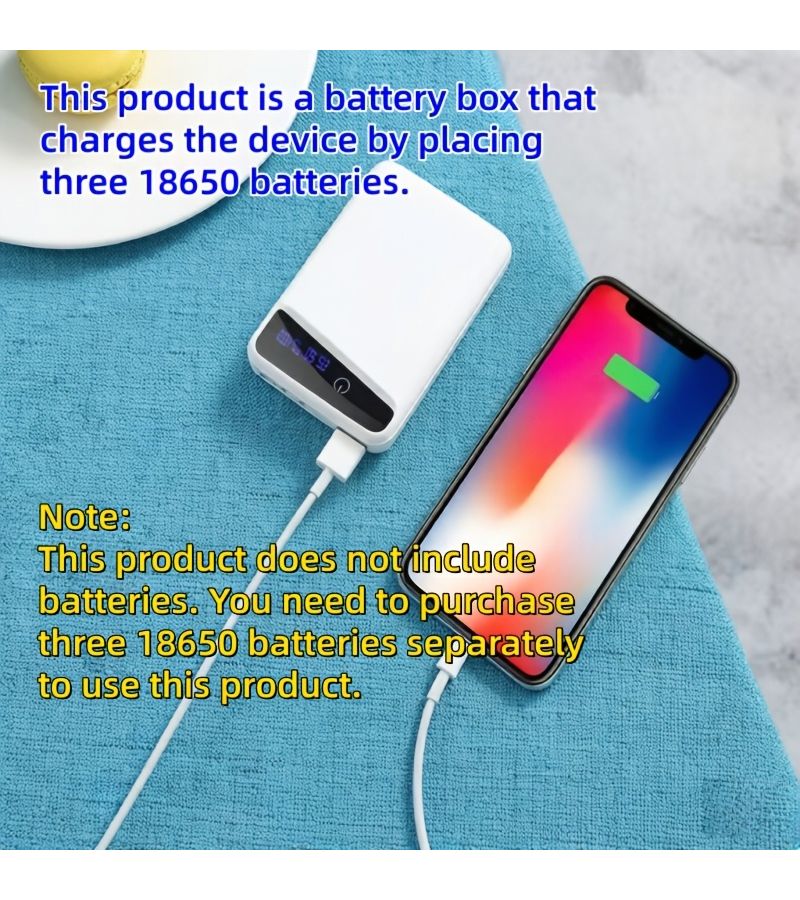 3 USB Battery Box Battery Holder Light Green Charging Device Power Supply Case - Image 4