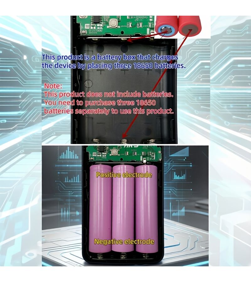 3 USB Battery Box Battery Holder Light Green Charging Device Power Supply Case - Image 3