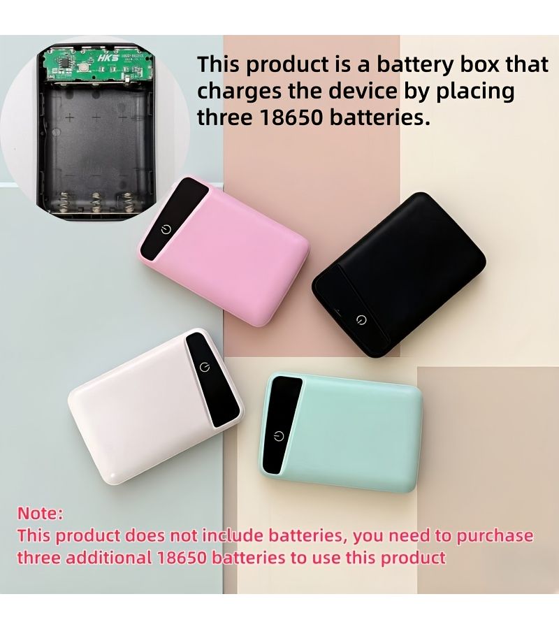 3 USB Battery Box Battery Holder Light Green Charging Device Power Supply Case - Image 1