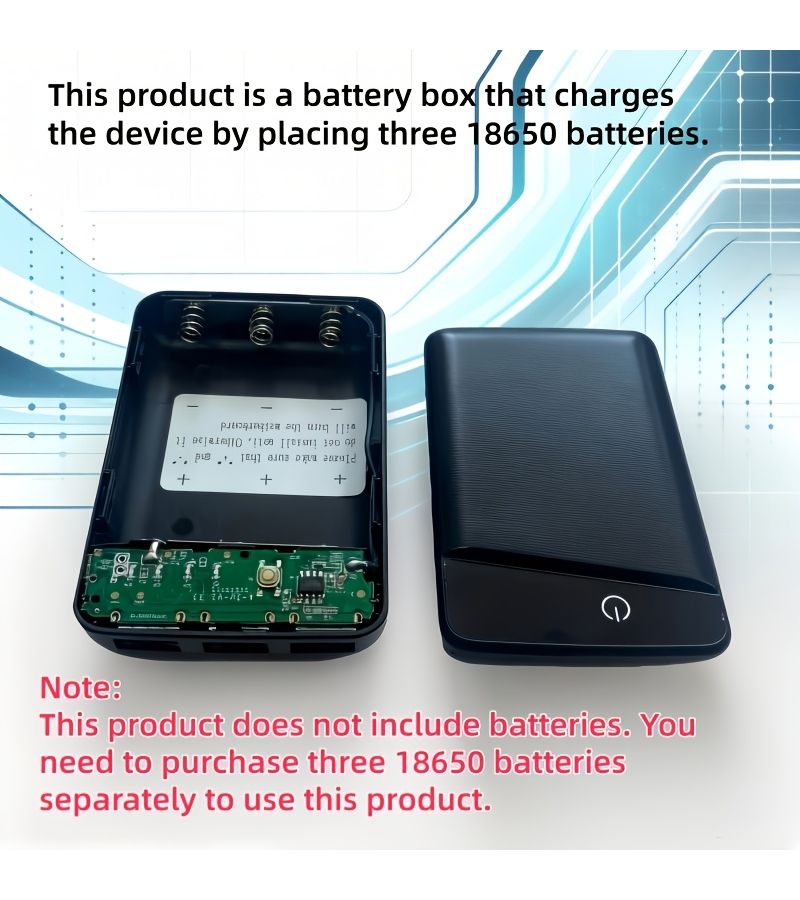 3 USB Battery Box Battery Holder Light Green Charging Device Power Supply Case - Image 5