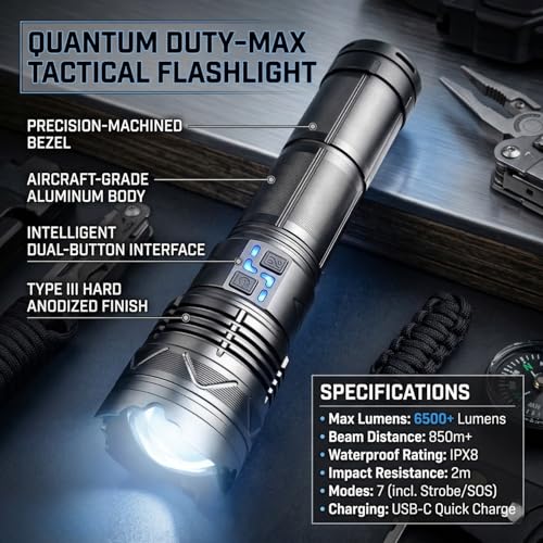 PAGALY Torch Super Bright LED Flashlight 20000LM,Alluminium Alloy, 1500m Long-Range,30400 Mah Rechargeable Torch with Telescopic Zoom,Tactical Flashlight for Camping, Hiking, Emergency, Outdoor - Image 4