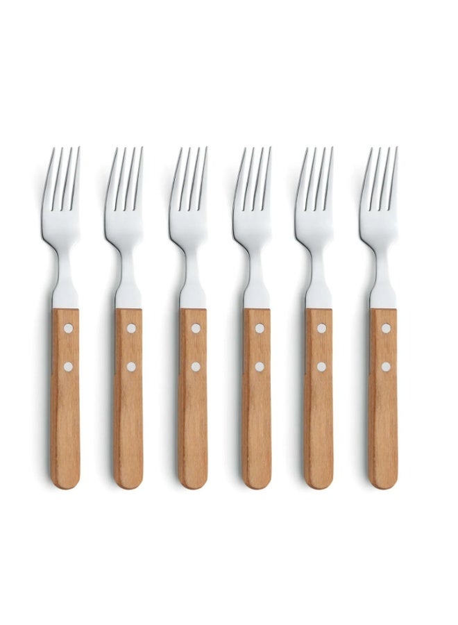 Amefa PIZZA Steak Fork Set of 12 Pieces Made from Premium 18/10 Stainless Steel with High Gloss Silver Finish and Traditional Riveted Handle Design Durable Steak Forks for Meat BBQ Grilling Dining Table Kitchen Restaurant Use Corrosion Resistant Heavy Duty Cutlery Forks for Daily Use Cozy Dinners Summer Barbecue Parties Professional Tableware Collection by Amefa Featuring Timeless European Design Comfortable Grip Balanced Weight Long Lasting Performance Dishwasher Safe Steak Forks Suitable for Home Hotels Cafes and Food Service - Image 1