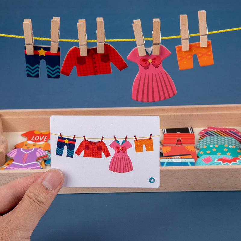 Montessori Early Education Fun And Ever-Changing Dress-Up Puzzles Kindergarten Living Area Clip-On Educational Toys - Image 4