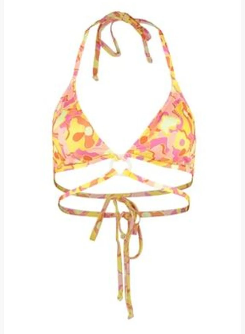 trendyol Abstract Pattern Triangle Accessorized Bikini Top TBESS23BU00265