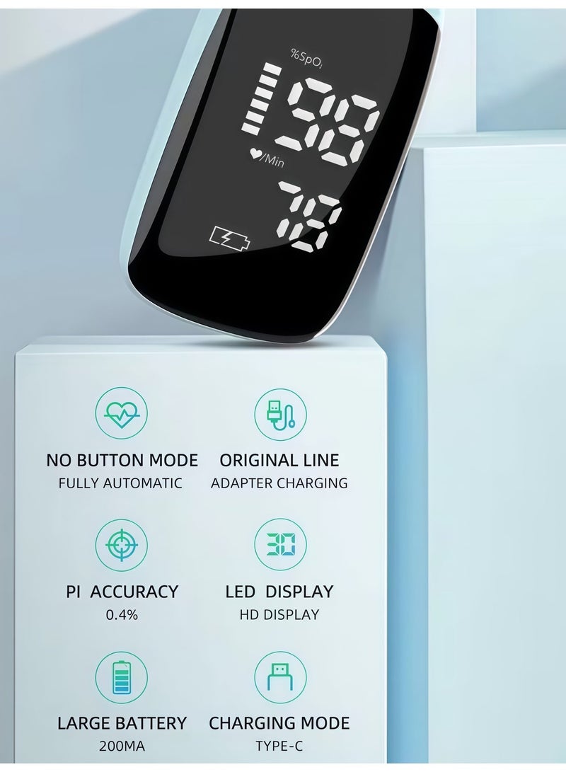 Joshberg Compact and Portable Finger Clip Oximeter for Real-Time Monitoring of Blood Oxygen Saturation, Heart Rate, and Pulse, Essential for Daily Home Health Monitoring - Image 5