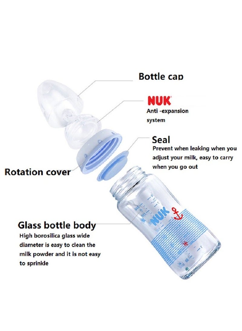 NUK wide -caliber color glass bottle 240ml 6m+ Pack of 2 - Image 4