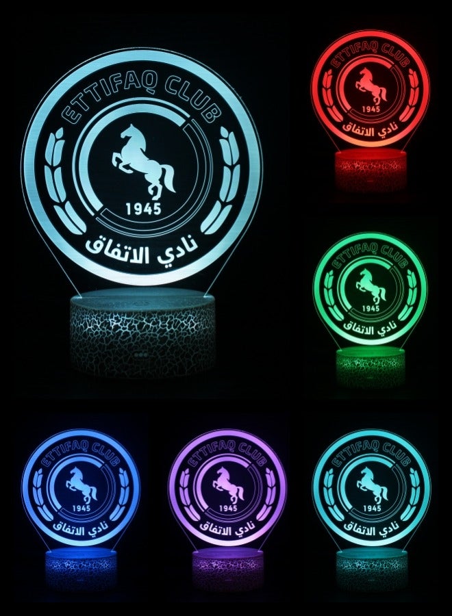 مصباح ليلي ثلاثي الابعاد للاتفاق, اضاءه قيمنق LED RGB 16 لون, 4 أوضاع وميض ديناميكية, مؤقت إيقاف 1-24 ساعة, تحكم بالريموت واللمس, قيمنق ديكور, زينة غرفة نوم, هدية لمحبي كرة القدم - Image 1