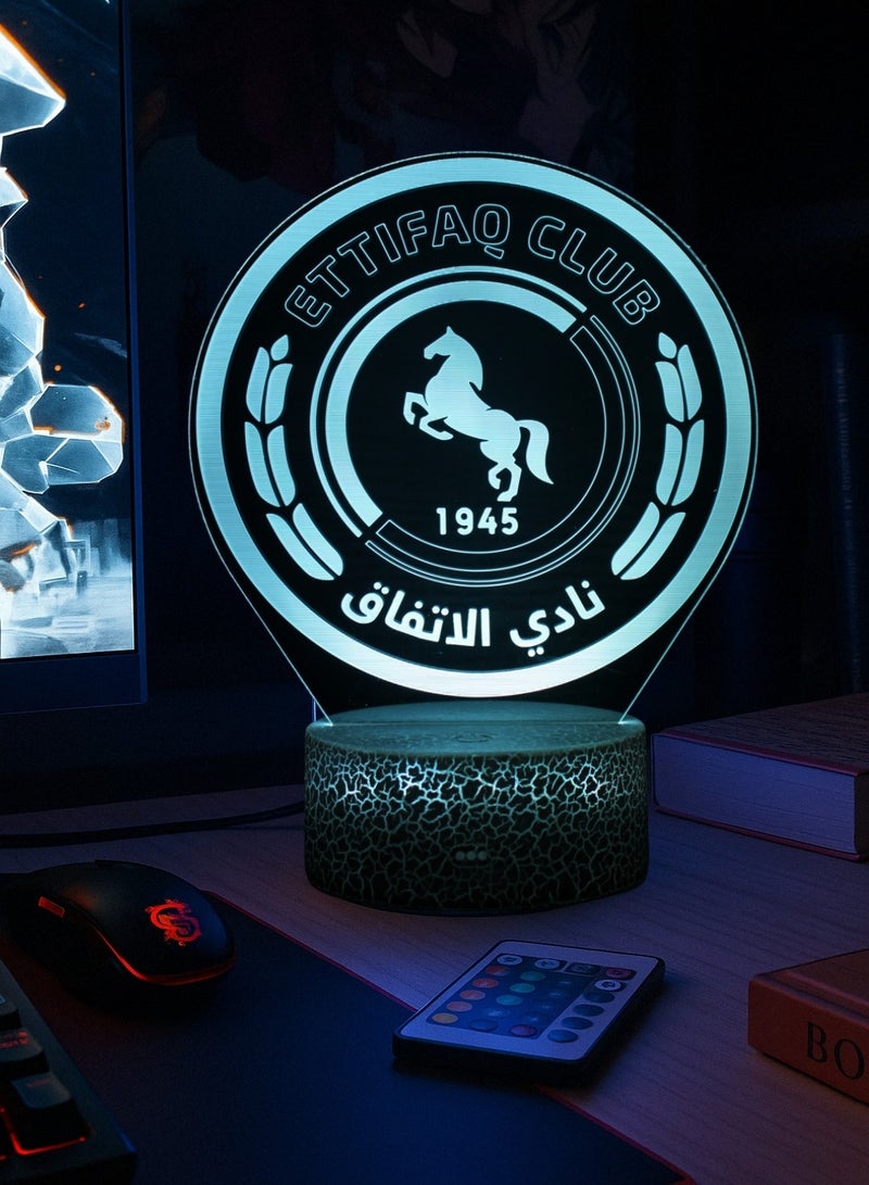 مصباح ليلي ثلاثي الابعاد للاتفاق, اضاءه قيمنق LED RGB 16 لون, 4 أوضاع وميض ديناميكية, مؤقت إيقاف 1-24 ساعة, تحكم بالريموت واللمس, قيمنق ديكور, زينة غرفة نوم, هدية لمحبي كرة القدم - Image 2