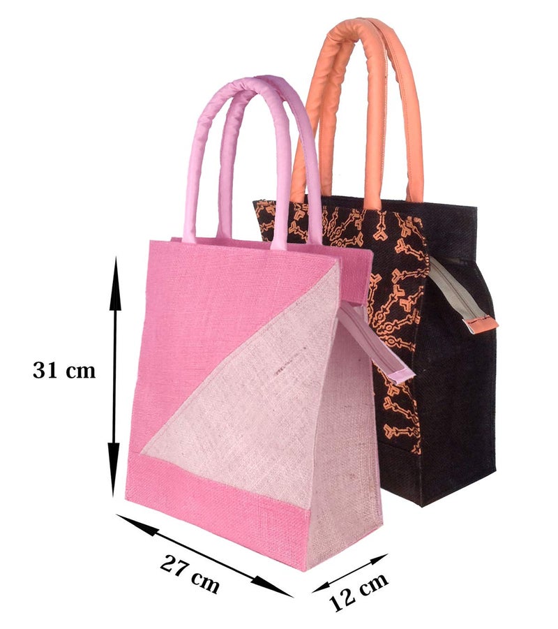 Foonty Daily Use Men/Women Jute Lunch Bags(Pack of 2,FAB-24B) - Image 4