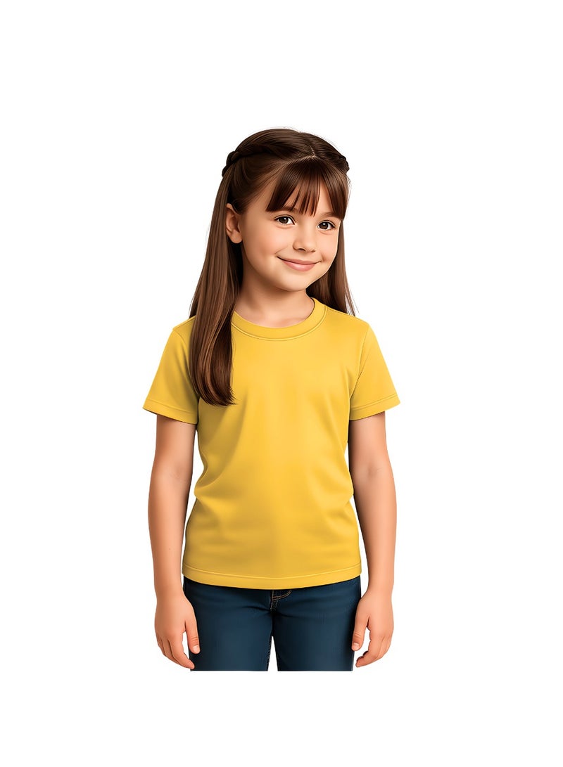 Printshop4me Kids Round Neck Girls T Shirt 170 GSM Pure Cotton Basic Colors - Image 2