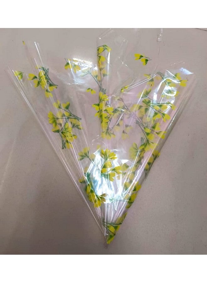 3A Featuretail 20 In x 25 In Floral Printed Transparent Cellophane Sheets For Gift Wrap, Baskets Hamper Packing, Flowers Wrapping (Pack of 25) (Mixed Floral Print) - Image 3