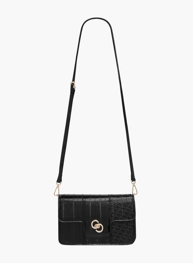 سيليست Monogram Embossed Crossbody Bag with Twist Lock Closure