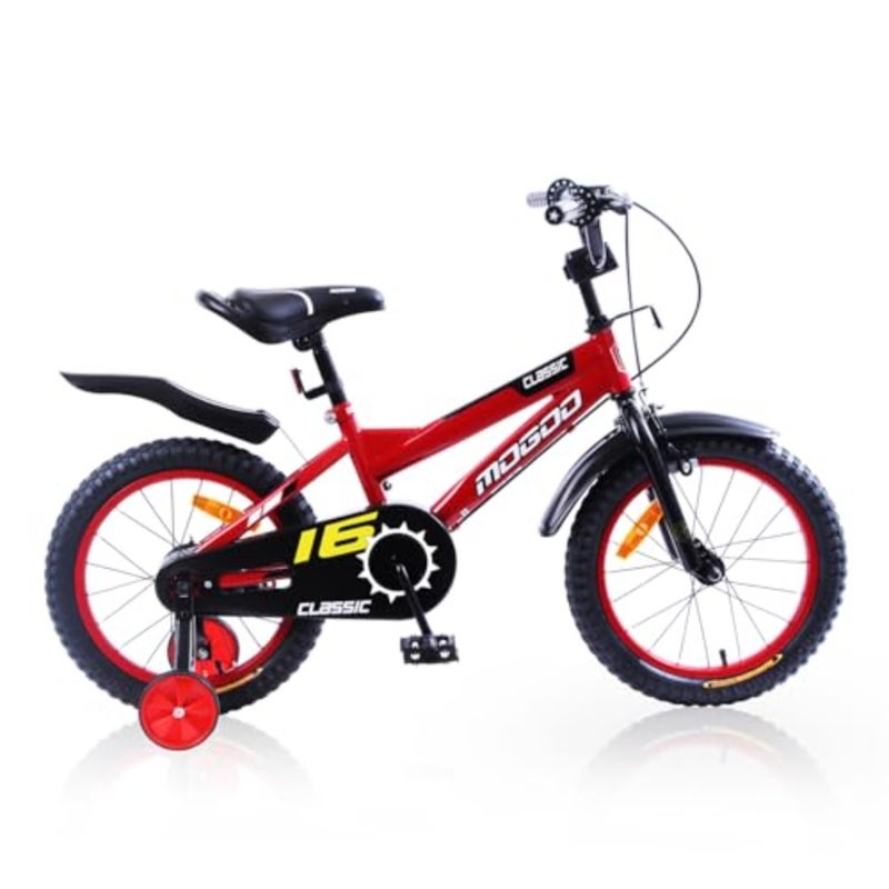 Classic Road Bike For 2-10 Years Old Girls and Boys, Adjustable Seat, Handbrake, Mudguards, Lightweight, 12/14/16 Inch Bicycle with Training Wheels, 20-Inch with Kickstand, Gift For Adjustable Seat - Image 1