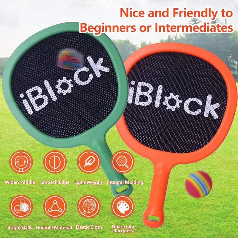 SmartWool Portable Paddles and Bouncy Balls Set for Kids or Adults’ Indoor Outdoor Activities, Sport Game for Beginner or Intermediate, Swing Racket in Beach Pool Backyard Playground Lawn Park or Court - Image 2