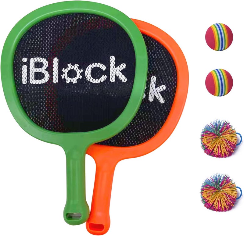 SmartWool Portable Paddles and Bouncy Balls Set for Kids or Adults’ Indoor Outdoor Activities, Sport Game for Beginner or Intermediate, Swing Racket in Beach Pool Backyard Playground Lawn Park or Court - Image 1