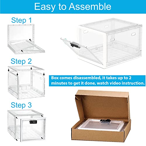 Habit Control Refrigerator Lock Box - Combination Locked Snack Container for Fridge, Food Safe Storage, Cell Phone Jail, Medication Lockbox Plastic, Large Fridge Lock Box 11.9x9.3x7.6 in (Clear) - Image 5
