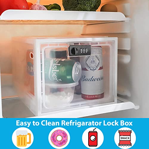 Habit Control Refrigerator Lock Box - Combination Locked Snack Container for Fridge, Food Safe Storage, Cell Phone Jail, Medication Lockbox Plastic, Large Fridge Lock Box 11.9x9.3x7.6 in (Clear) - Image 3