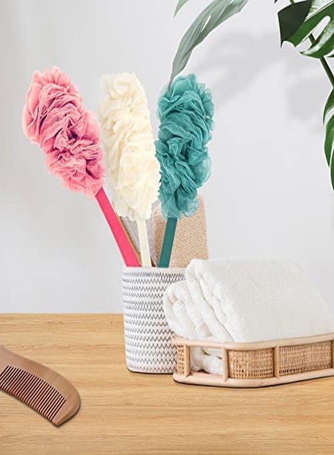 Evmliy 4Pack Back Scrubber for Shower, Evmliy Loofah Sponge Brush Exfoliating Body, Long Handle Scrub Brush for Shower with Loofah on a Stick for Back Use, Bathing Accessories Body Brushes (4Pack) - Image 5