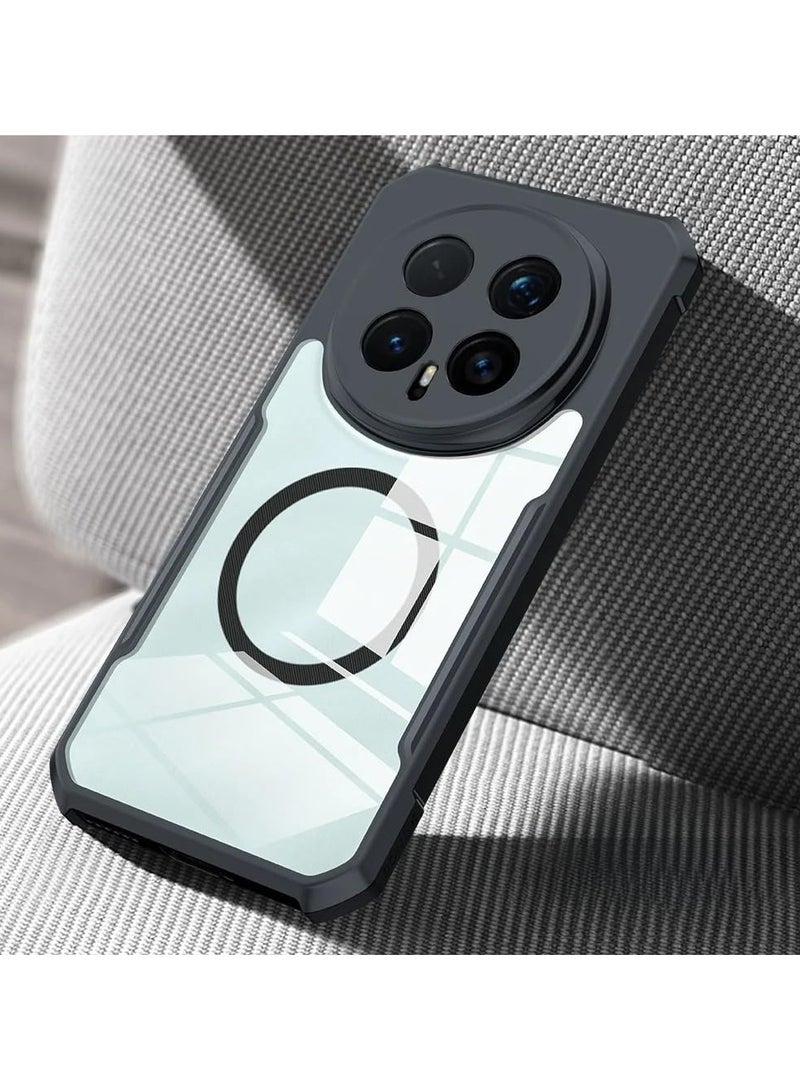 general Magnetic Case Compatible with Honor Magic 8 Pro 5G Airbag Protection Transparent Case Camera Protection PC + TPU Shockproof Back Cover Supports Wireless Charging - Image 1