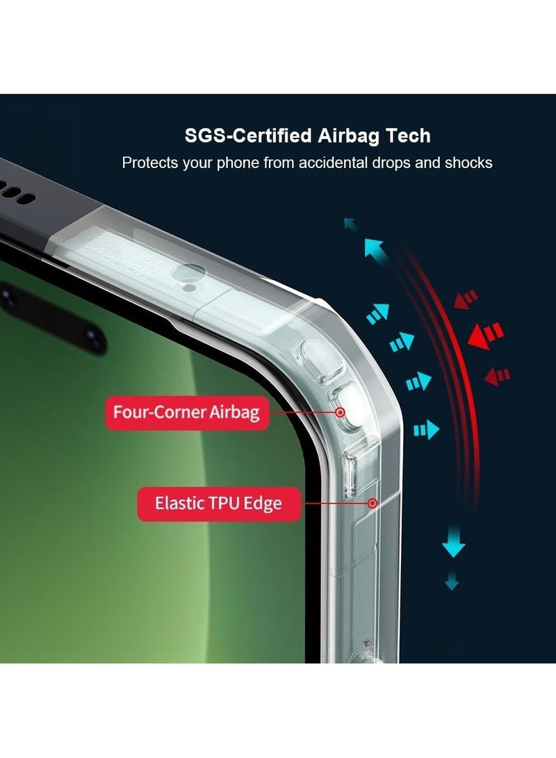 general Magnetic Case Compatible with Honor Magic 8 Pro 5G Airbag Protection Transparent Case Camera Protection PC + TPU Shockproof Back Cover Supports Wireless Charging - Image 2