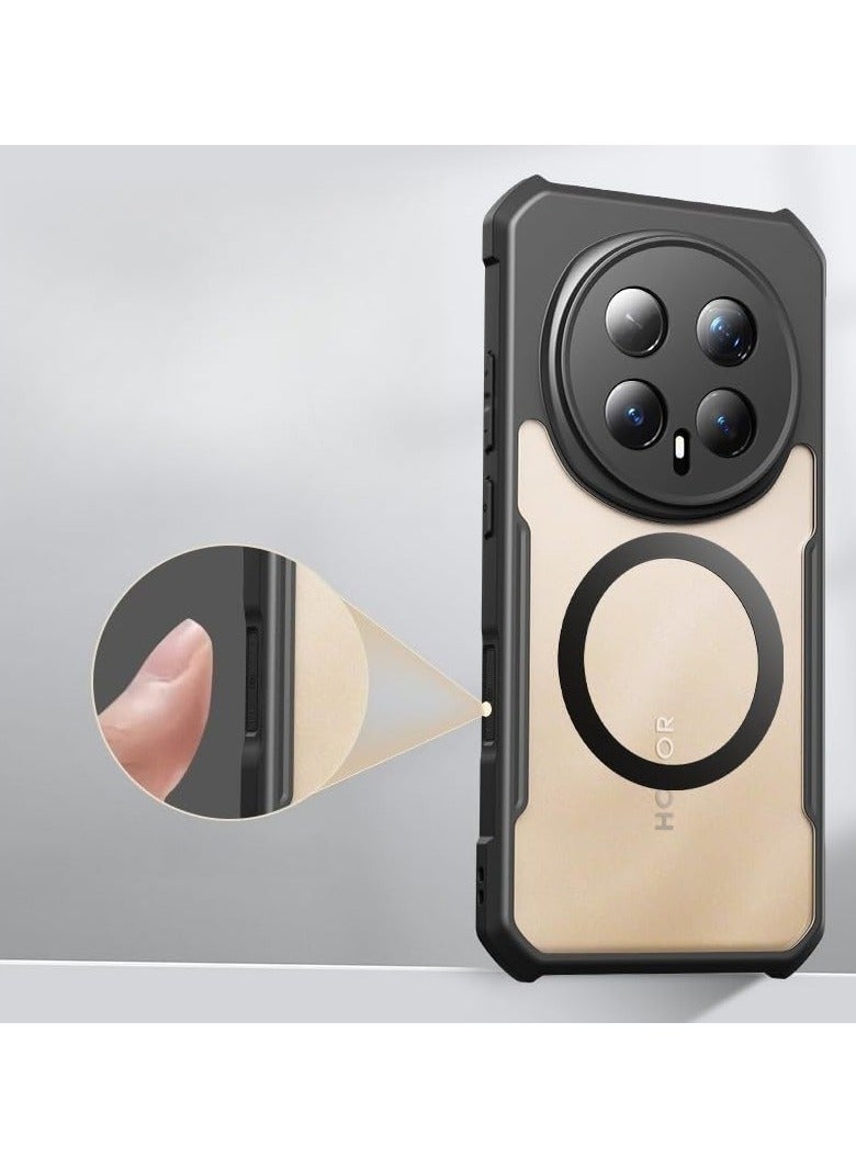 general Magnetic Case Compatible with Honor Magic 8 Pro 5G Airbag Protection Transparent Case Camera Protection PC + TPU Shockproof Back Cover Supports Wireless Charging - Image 5