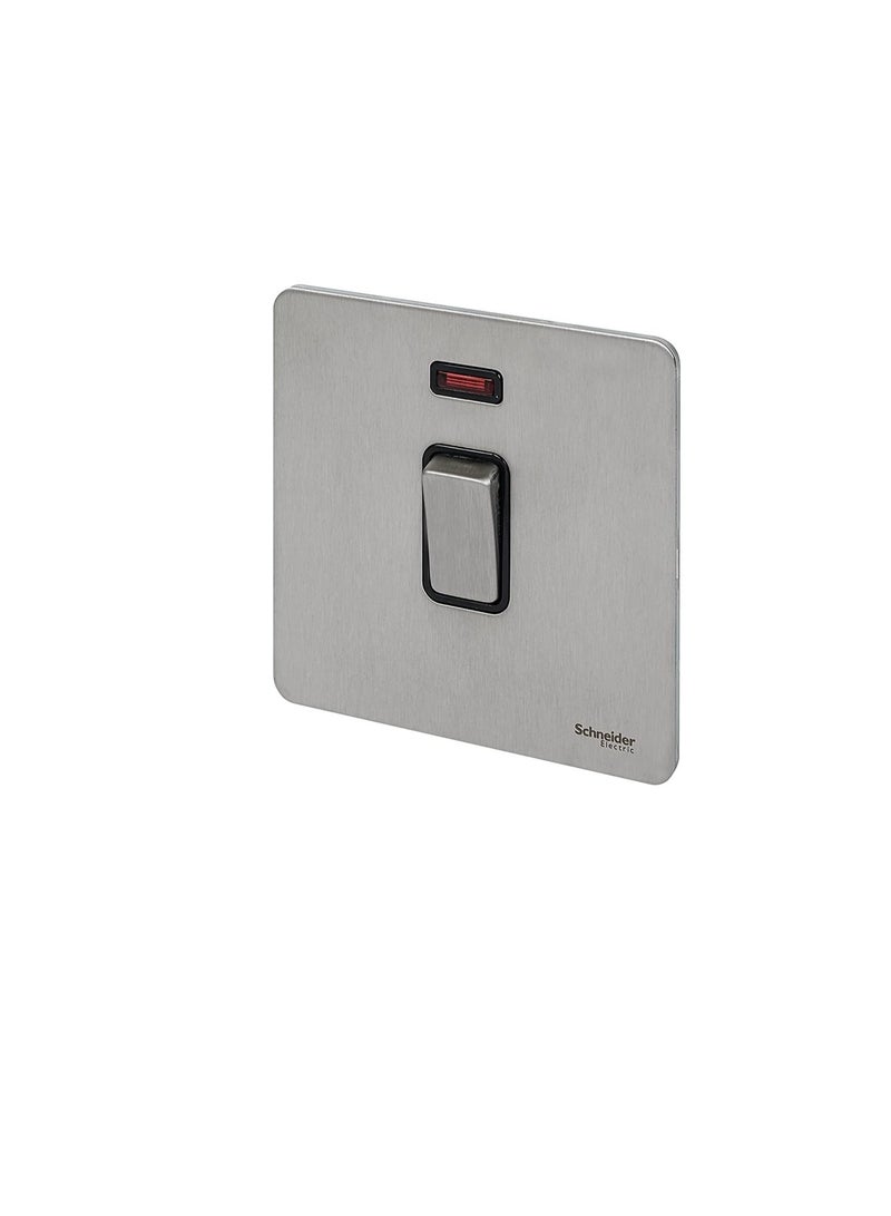 Schneider Electric Ultimate Screwless Flat Plate - Light Switch, Double Pole, 20AX, GU2411BSS, Stainless Steel with Black Insert - Image 2