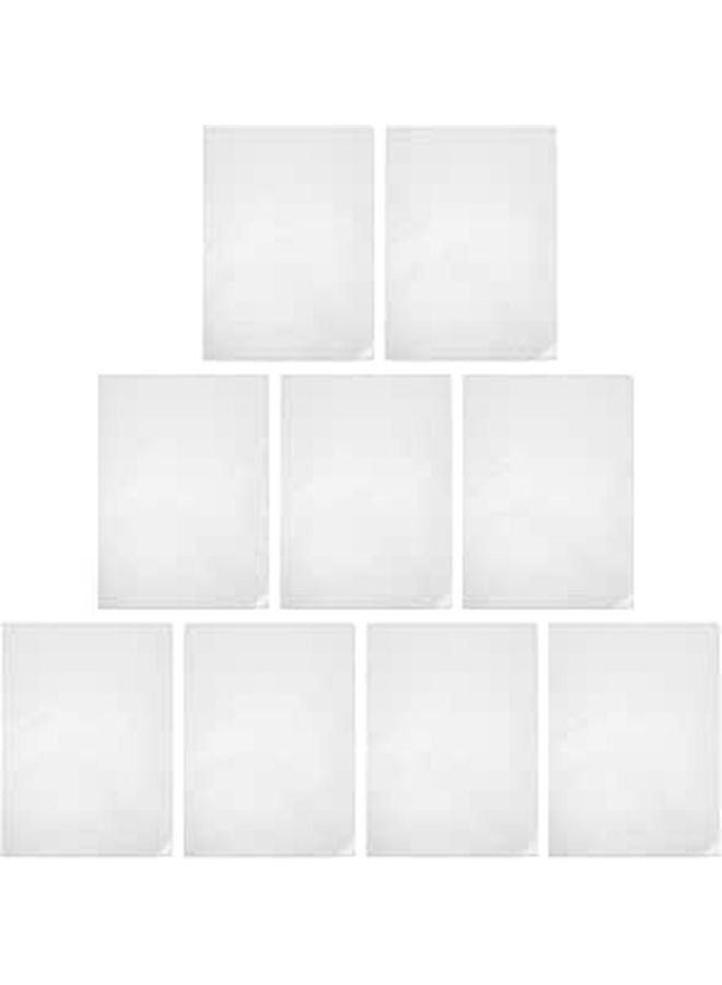 A4 L Type Plastic File Folders 10 Pack Reusable Document Sleeves For Office School - Image 1