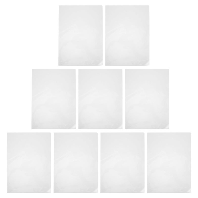 A4 L Type Plastic File Folders 10 Pack Reusable Document Sleeves For Office School - Image 2