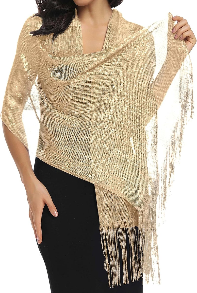Rheane Shawls and Wraps for Evening Dress, Sparkle Shawls for Women with Buckle - Elegant Wedding Party Formal Shoulder Wrap - Image 2