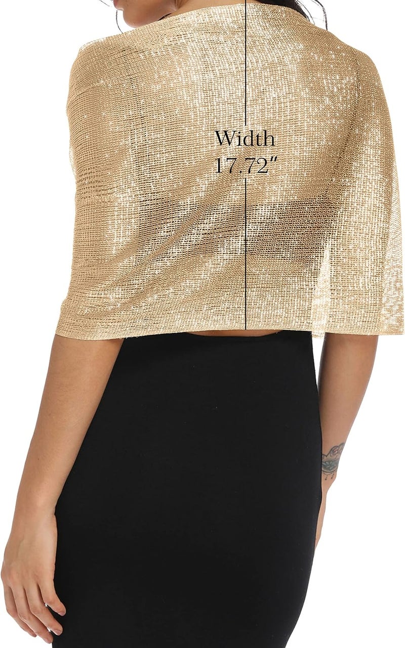 Rheane Shawls and Wraps for Evening Dress, Sparkle Shawls for Women with Buckle - Elegant Wedding Party Formal Shoulder Wrap - Image 3