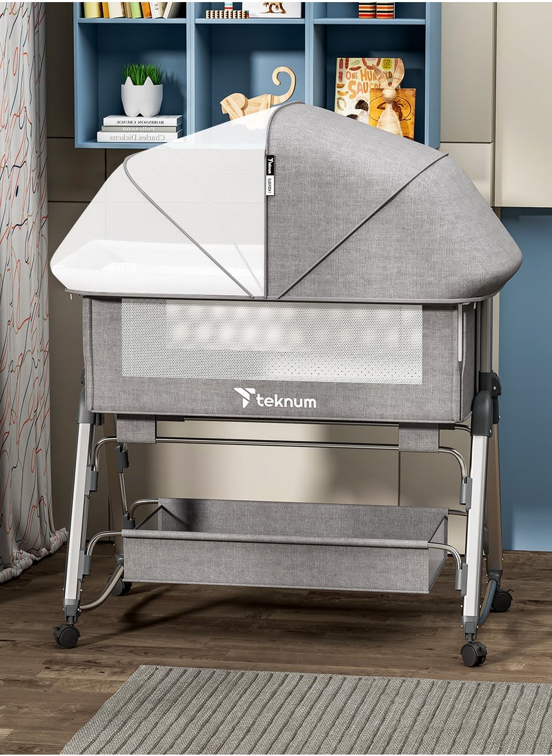 TEKNUM - Baby Bedside Sleepzen 1 With Horizontal Adjustment - Grey - Image 1