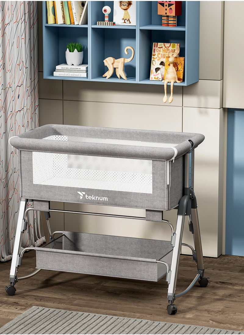 TEKNUM - Baby Bedside Sleepzen 1 With Horizontal Adjustment - Grey - Image 1