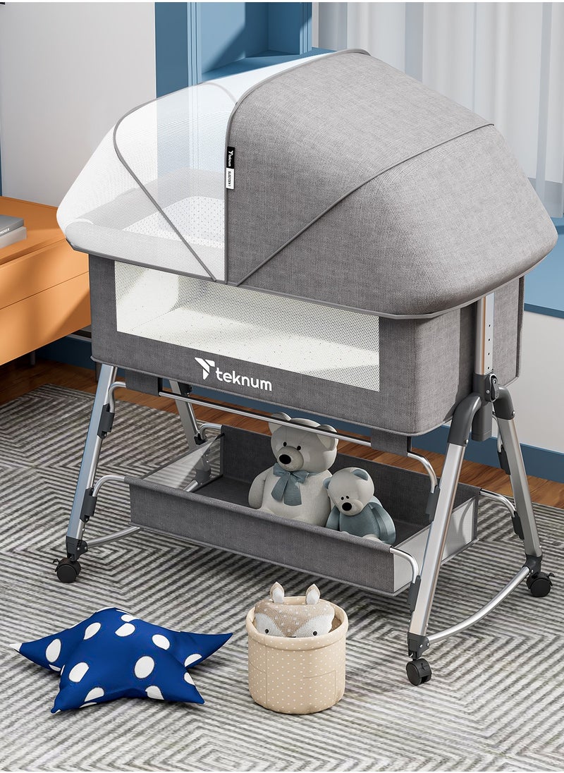 TEKNUM - Baby Bedside Sleepzen 1 With Horizontal Adjustment - Grey - Image 1