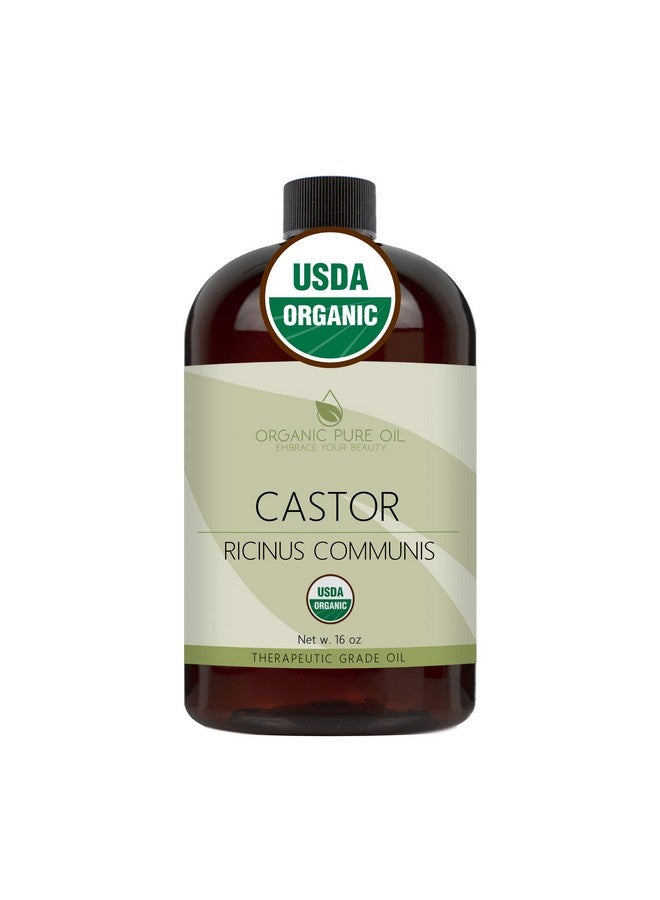 OPO Organic Castor Oil Usda Certified Organic 100% Pure And Cold Pressed Refined Nongmo Hexanefree16 Ozfor Skin Hair Nails Body Eyelashes Growth Conditions Nourishes & Hydrates - Image 1