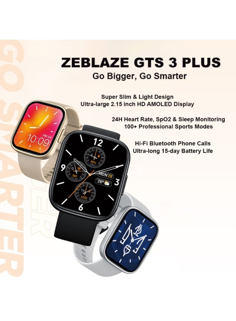 New  GTS 3 Plus Smart Watch Ultra 2.15inch AMOLED Screen Hi-Fi Bluetooth Phone Calls Health Fitness Tracking Smartwatch - Image 3