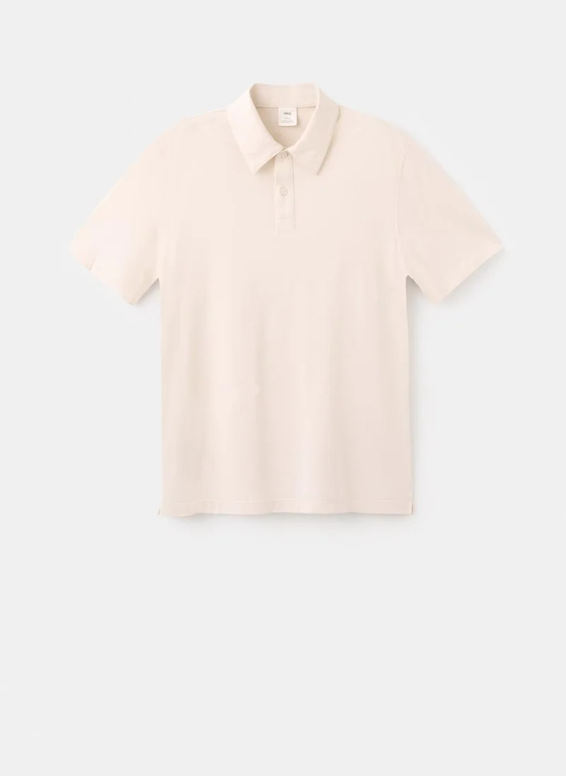 Mango Man 100% cotton pique polo shirt