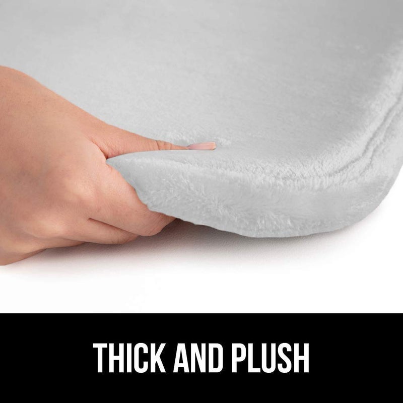 Fariox Memory Foam Bath Mat Non Slip Absorbent Super Cozy Velvet Bathroom Rug CarpetGrey 50 80 CM - Image 2