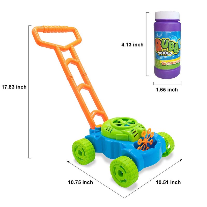 Lydaz Bubble Lawn Mower for Toddlers 1-3, Outdoor Bubble Blower Machine for 1 Year Old Boys Toy Gifts, Kids Push Summer Outside Garden Toys, Halloween Birthday Gifts for Preschool Baby Boys Age 1 2 3 - Image 5