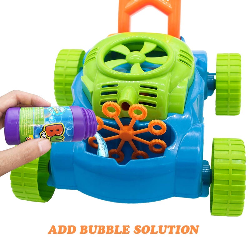 Lydaz Bubble Lawn Mower for Toddlers 1-3, Outdoor Bubble Blower Machine for 1 Year Old Boys Toy Gifts, Kids Push Summer Outside Garden Toys, Halloween Birthday Gifts for Preschool Baby Boys Age 1 2 3 - Image 2