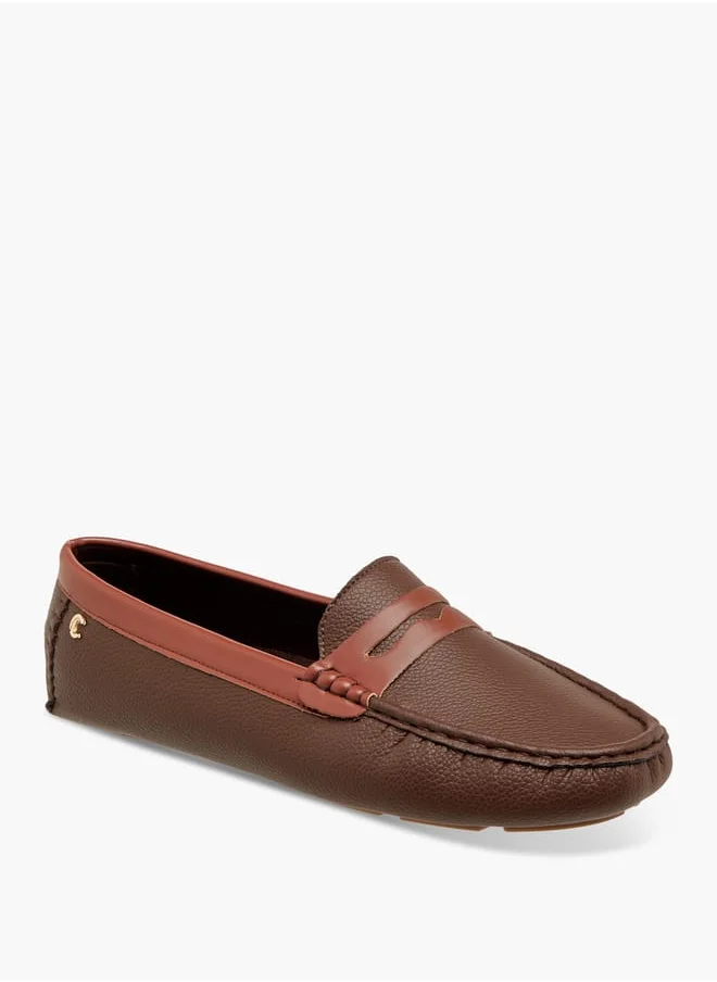 لو كونفورت Women Textured Slip-On Loafers