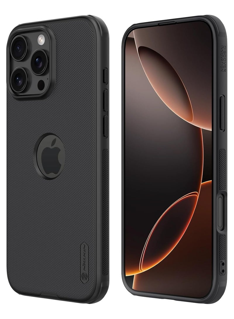 Nillkin Case Cover Super Frosted Pro  With Logo CutOut  Anti-Scratch & Slip  For Iphone 16 Pro Max (Black) - Image 1