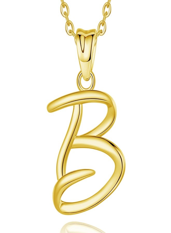 EUDORA Sterling Silver Initial Necklaces for Women, Classic 26 Letter Neckless Gifts for Girls, Sister, Mother Daughter, 18 inch Chain, 0.61 * 1.06 inches, Sterling Silver, No Gemstone - Image 1