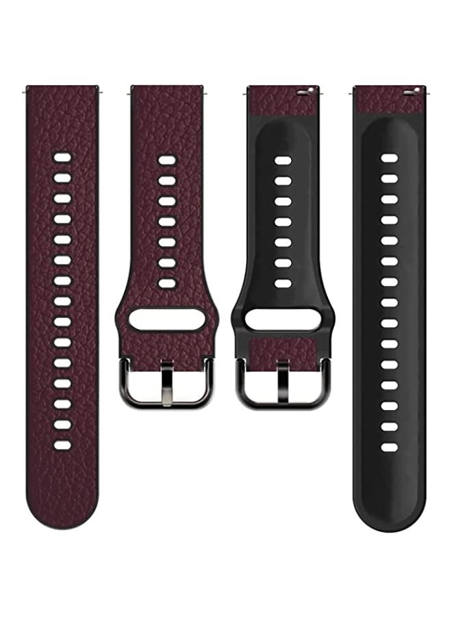 Band 20mm Two-layer Cowhide Leather Watch Band Dark Brown - Image 2