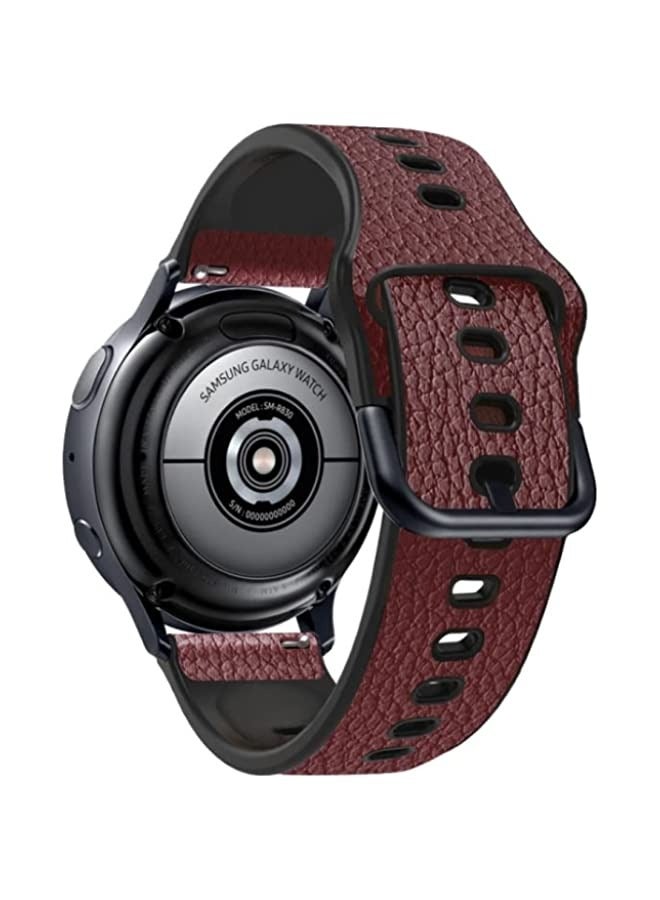 Band 20mm Two-layer Cowhide Leather Watch Band Dark Brown - Image 3