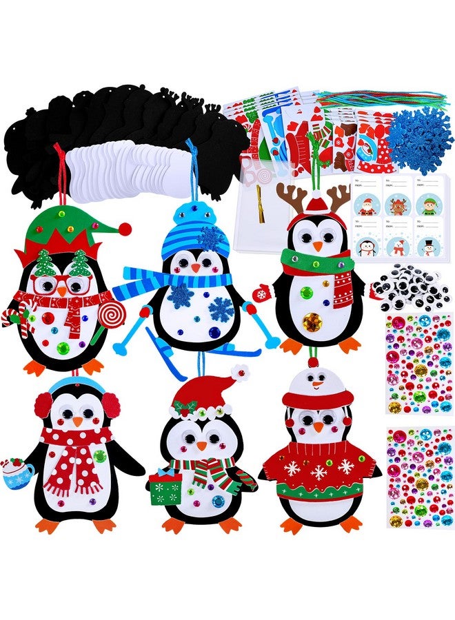 Winlyn 24 مجموعة أطقم حرفة عيد الميلاد حرف الشتاء دي آي واي زينة البطاريق عيد الميلاد زينة فنية مجموعات ملصقات البطاريق رغوة للأطفال أنشطة احتفالية للمنزل والفصل الدراسي وهدايا الحفلات - Image 1