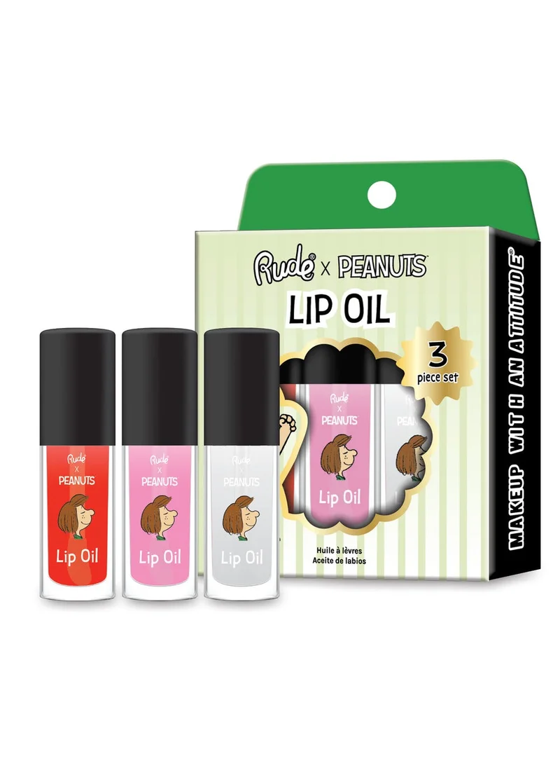 Rude Peanuts Lip Oil - 3 Piece Set