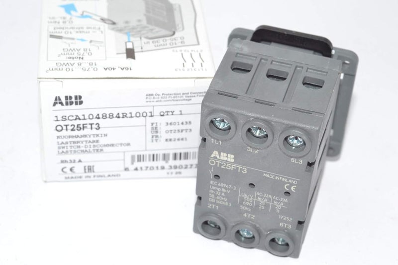 ABB OT25FT3 NonFusible Disconnect Door Mount 3 Pole 30 UL Amps - Image 1